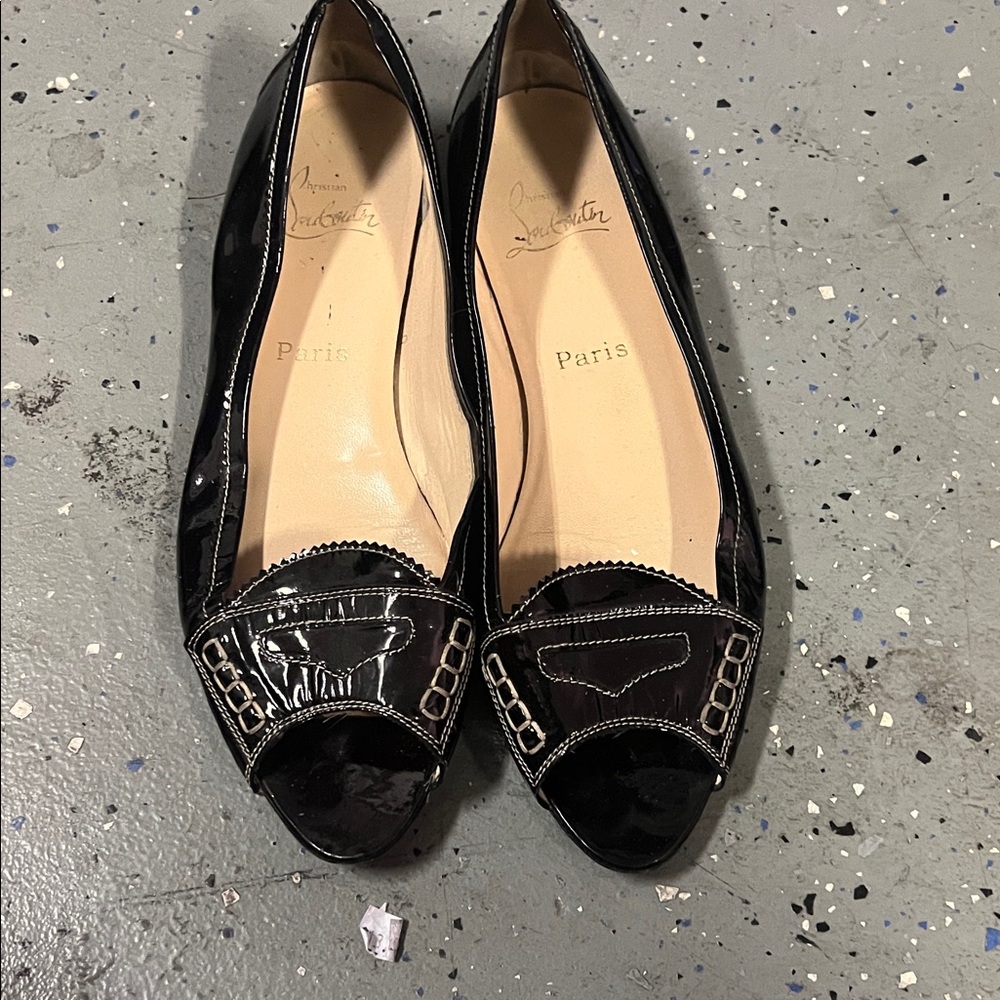 Christian Louboutin Black Patent Leather Flats